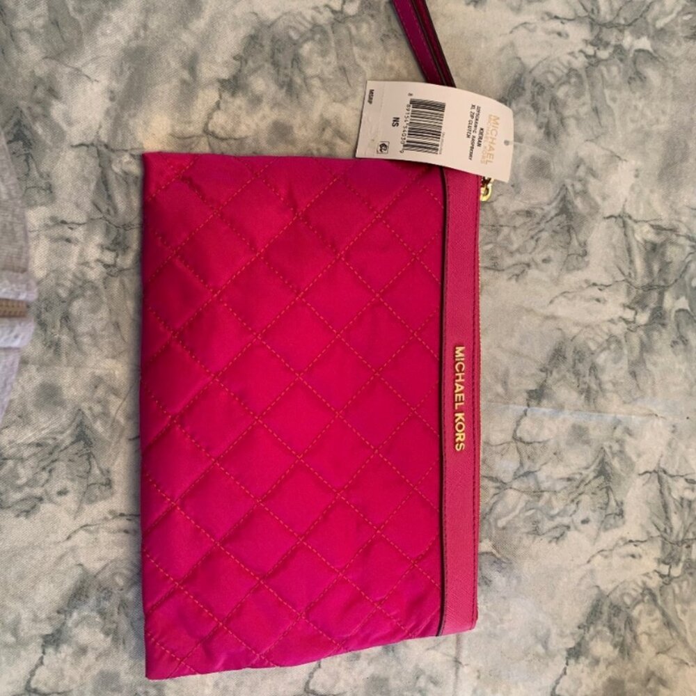 Michael Kors Pink Quilted Clutch